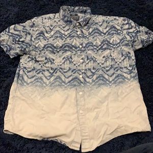 Blue and White Casual Button Down